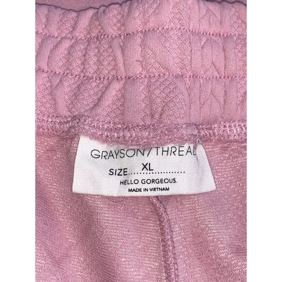 Grayson Threads Womens Pink Cable Knit Design Joggers With Side Pockets Size XL - Picture 8 of 10